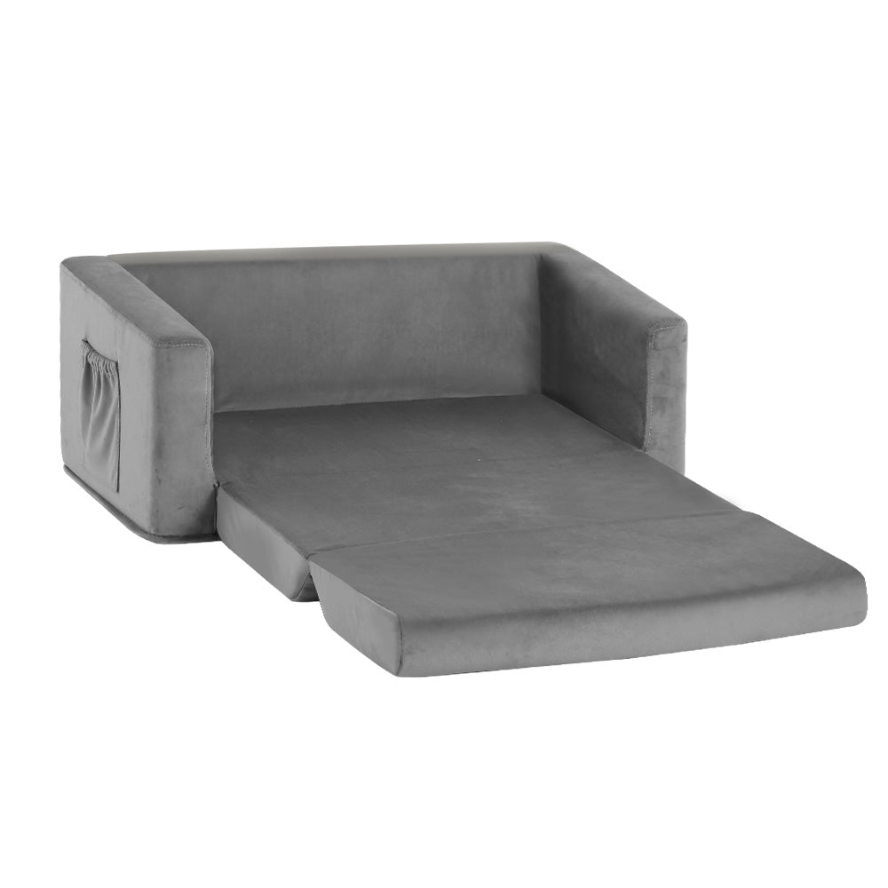 Grey Fabric Flip Out Couch - Daughters Room