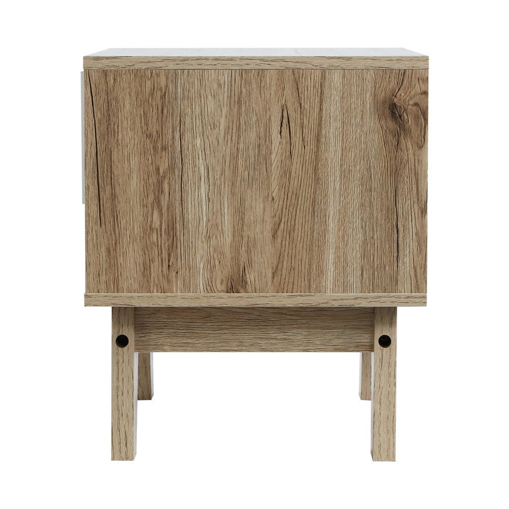 Iker Bedside Table - White & Oak - Daughters Room