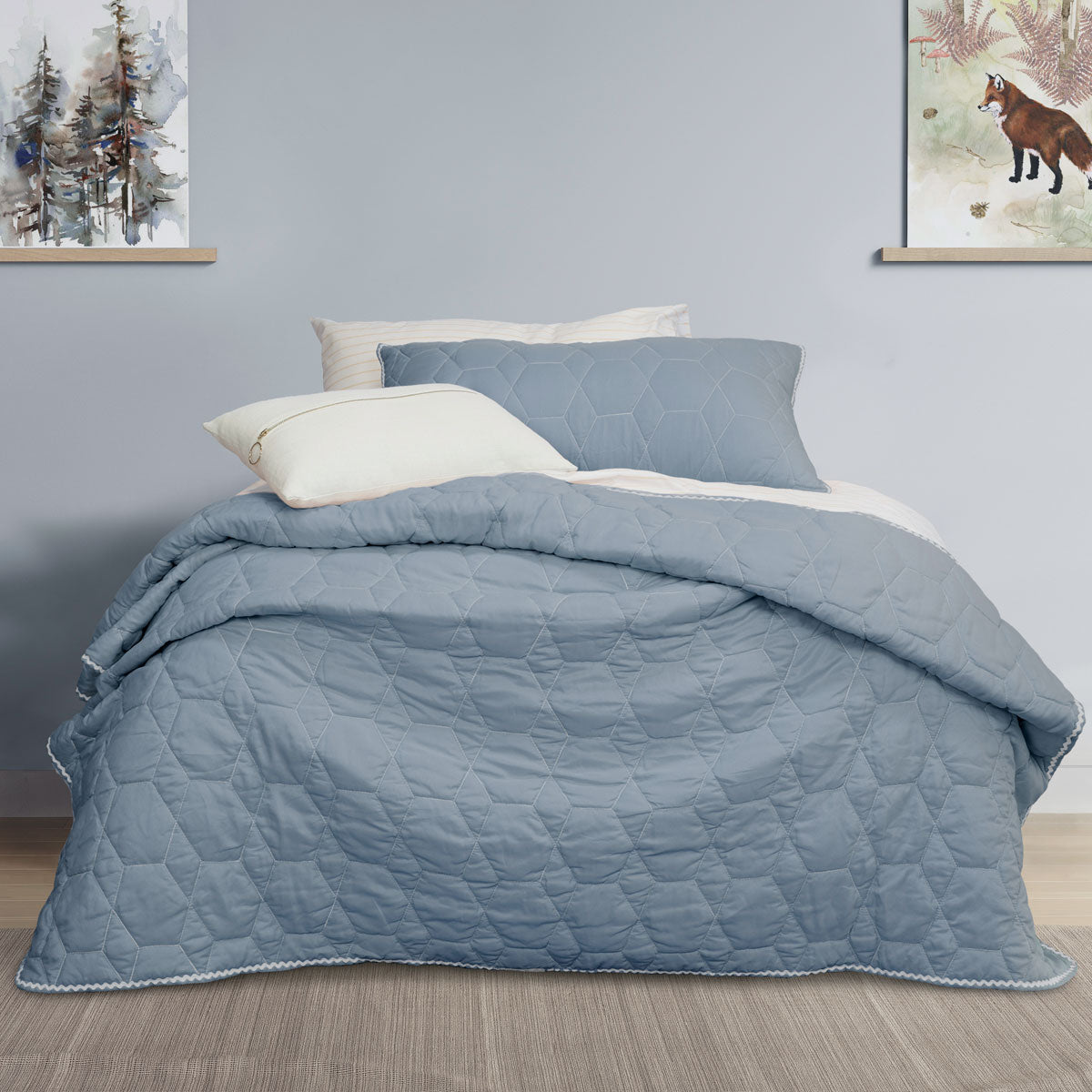 Jelly Bean Kids Bolston Pale Blue Coverlet Set Single/Double - Daughters Room