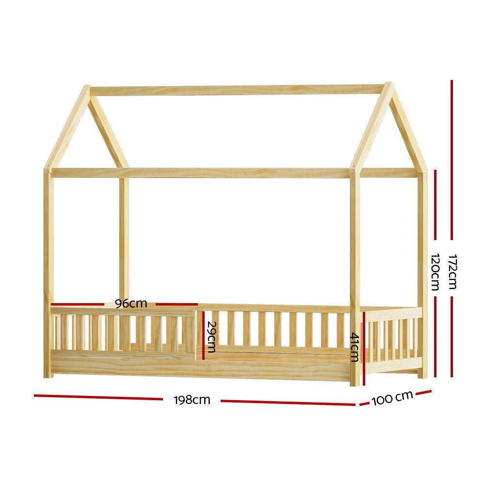 Kids Oak House Bed Frame - Single - Daughters Room