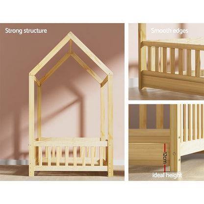 Kids Oak House Bed Frame - Single - Daughters Room