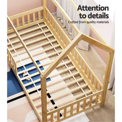 Kids Oak House Bed Frame - Single - Daughters Room