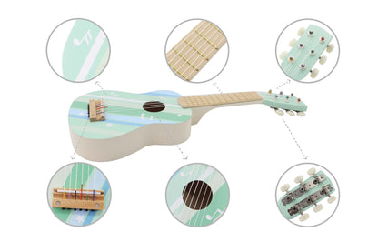 Wooden Guitar - Misty Aqua